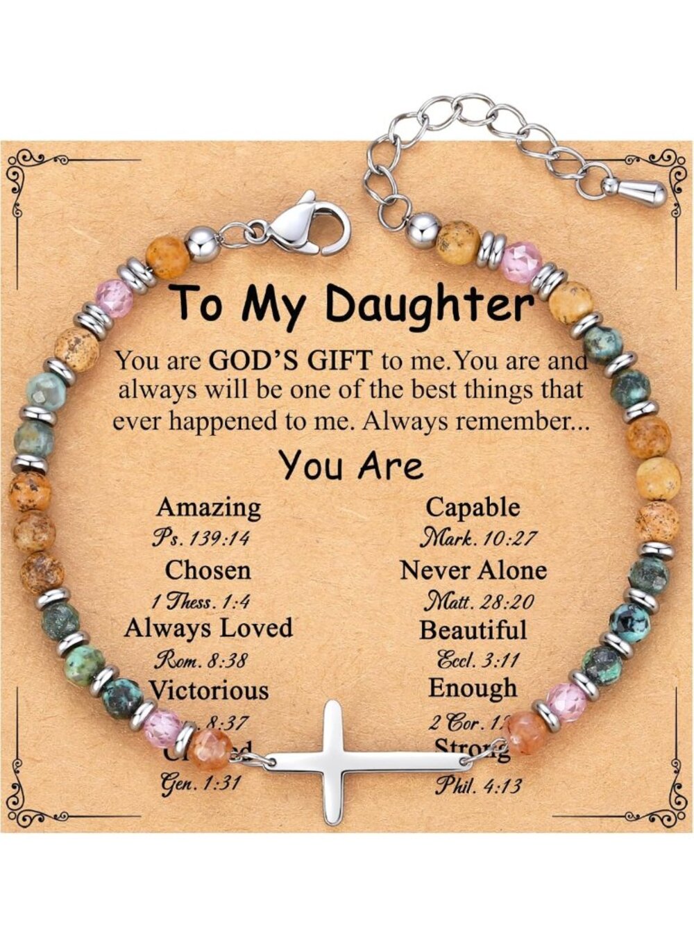 Christian Cross Bracelet for Women - Perfect Gift for Teens, Baptism & Birthdays